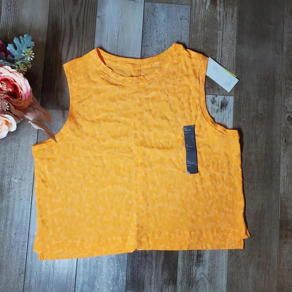 NWT All in Motion Women’s Sleeveless Boxy Fit Cropped Active Tank Size XL Orange - Picture 1 of 15